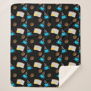 Buchen Sie Kaffee und Donut Cartoon Sherpadecke