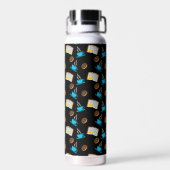 Buchen Sie Kaffee und Donut Cartoon Trinkflasche (Rückseite)