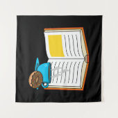Buchen Sie Kaffee und Donut Cartoon Wandteppich (Vorderseite (Horizontal))