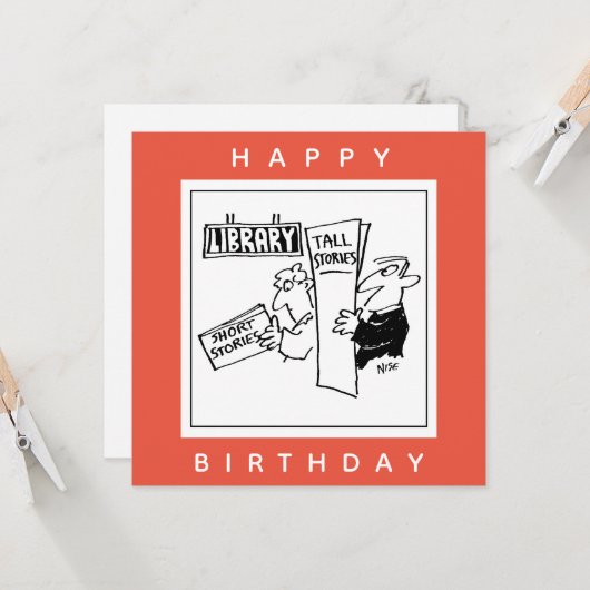 Buchen Sie Leser in einem Library-Cartoon. Lover b Karte (Vorderseite/Rückseite Beispiel)