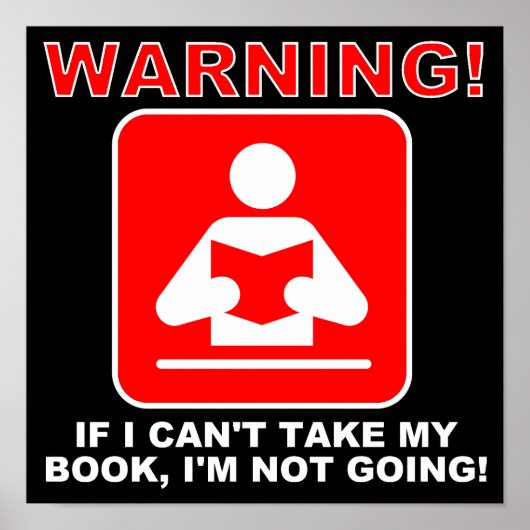 Buchen Sie Lover Bookworning Warning Funny Poster (Vorne)