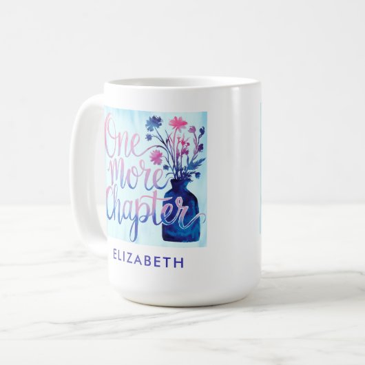 Buchen Sie Lover Gift Blue One more Kapitel Wildbl Kaffeetasse (Vorderseite Links)