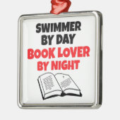 Buchen Sie Lover Swimmer Silbernes Ornament (Links)