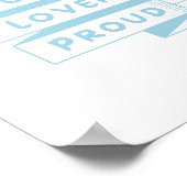 Buchen Sie Lover und Proud Pastel Blue Retro Poster (Ecke)