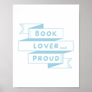 Buchen Sie Lover und Proud Pastel Blue Retro Poster