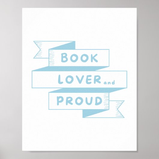Buchen Sie Lover und Proud Pastel Blue Retro Poster (Vorne)