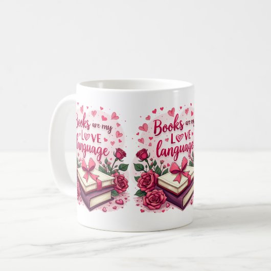 Buchen Sie Lover Valentine Romantic Reading Ästhet Kaffeetasse (Vorderseite Links)