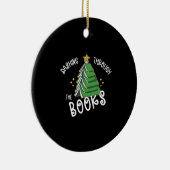 Buchen Sie Lover Weihnachtsbaum Reading Keramik Ornament (Rechts)