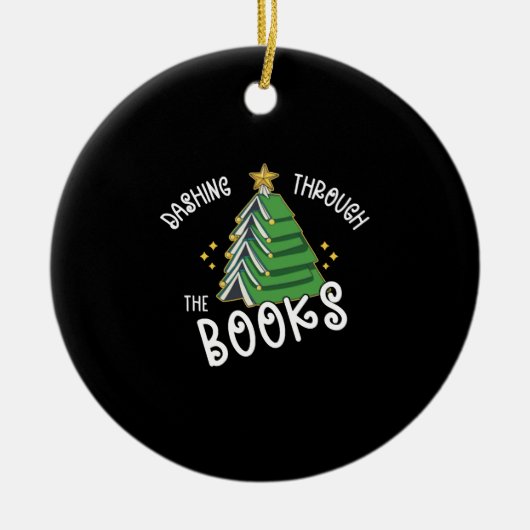Buchen Sie Lover Weihnachtsbaum Reading Keramik Ornament (Vorne)