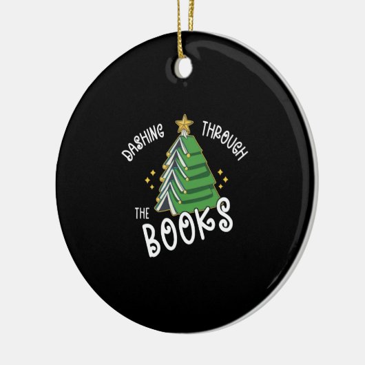Buchen Sie Lover Weihnachtsbaum Reading Keramik Ornament (Links)
