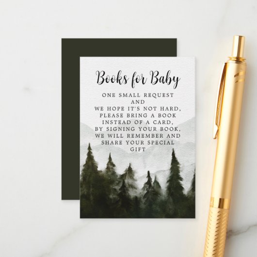 Buchen Sie Misty Forest Baby Dusche Begleitkarte (Vorderseite/Rückseite Beispiel)