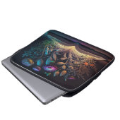 Buchen Sie mit Blume Neonglühen, Laptopschutzhülle (Vorne Knopf)