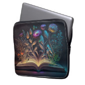 Buchen Sie mit Blume Neonglühen, Laptopschutzhülle (Vorderseite Links)