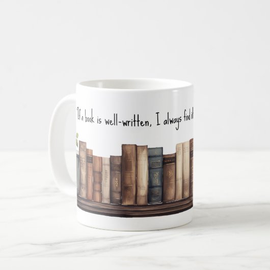 Buchen Sie mit Jane Austen Zitat Kaffeetasse (Vorderseite Links)