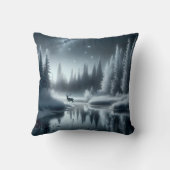 Buchen Sie nachts in einem Winter River Kissen (Rückseite)