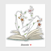 Buchen Sie Nerd delikate wilde Blume Tätowierung Aufkleber (Blatt)