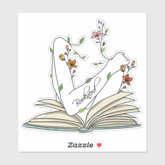 Buchen Sie Nerd delikate wilde Blume Tätowierung Aufkleber (Blatt)