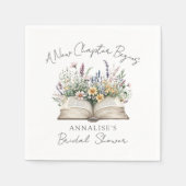 Buchen Sie neues Kapitel Wildflower Junggesellinne Serviette (Vorderseite)