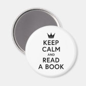 Buchen Sie Ruhe Behalten und ein Buch lesen Magnet (Vorderseite/Rückseite)