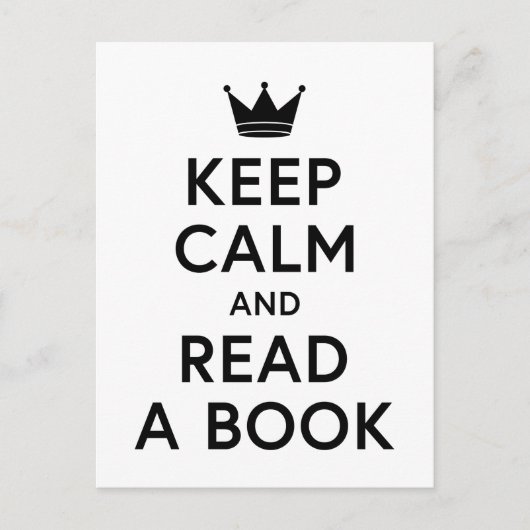 Buchen Sie Ruhe Behalten und ein Buch lesen Postkarte (Vorderseite)