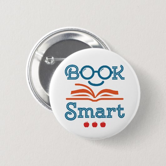 Buchen Sie Smart Funny Reading Lover Bookworm Button (Vorne & Hinten)