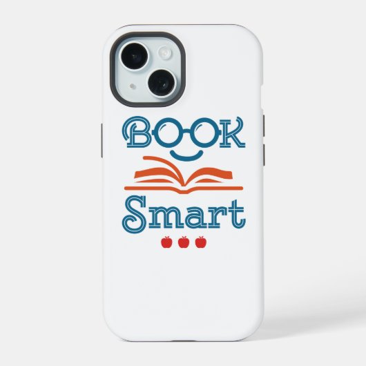 Buchen Sie Smart Funny Reading Lover Bookworm iPhone 15 Hülle (Rückseite)