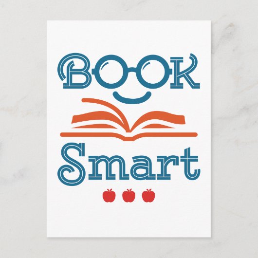 Buchen Sie Smart Funny Reading Lover Bookworm Postkarte (Vorderseite)