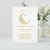 Buchen Sie Twinkle Little Star Baby Dusche Gold Begleitkarte (Stehend Vorderseite)