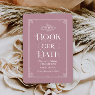 Buchen Sie unsere Date Dusty Rose Vintag Cover Wed Save The Date