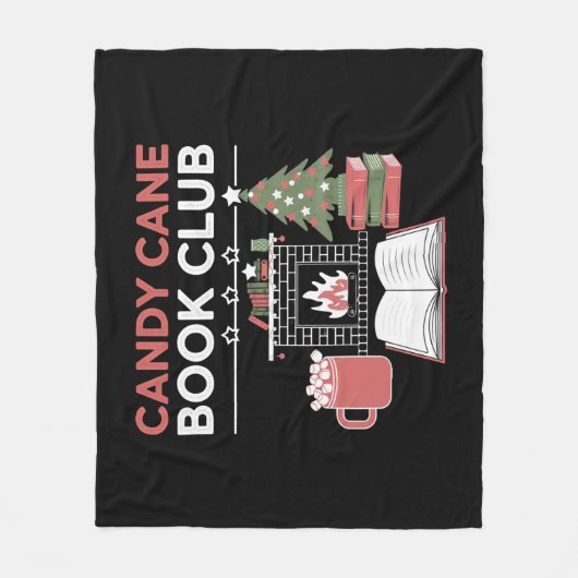 Buchen Sie Weihnachts Candy Cane Book Club Buchen Fleecedecke (Vorderseite)
