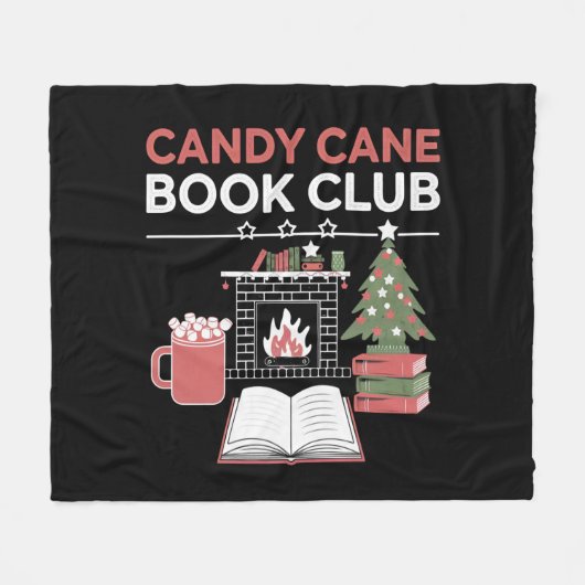 Buchen Sie Weihnachts Candy Cane Book Club Buchen Fleecedecke (Vorderseite (Horizontal))