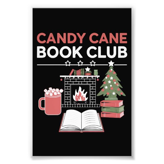 Buchen Sie Weihnachts Candy Cane Book Club Buchen Fotodruck (Vorne)