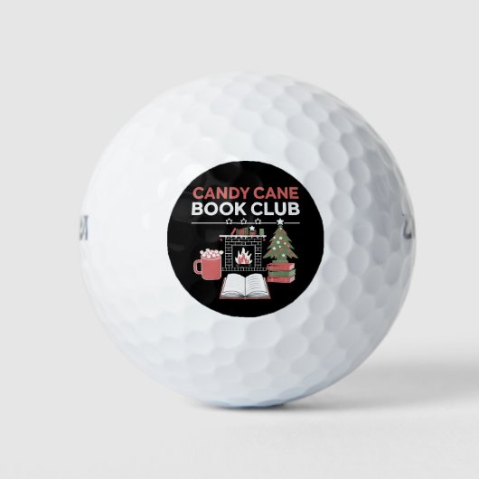 Buchen Sie Weihnachts Candy Cane Book Club Buchen Golfball (Vorderseite)