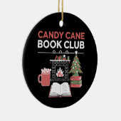 Buchen Sie Weihnachts Candy Cane Book Club Buchen Keramik Ornament (Rechts)
