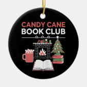 Buchen Sie Weihnachts Candy Cane Book Club Buchen Keramik Ornament (Vorne)