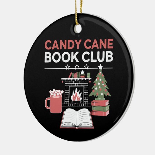 Buchen Sie Weihnachts Candy Cane Book Club Buchen Keramik Ornament (Links)