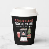 Buchen Sie Weihnachts Candy Cane Book Club Buchen Pappbecher (Vorderseite)