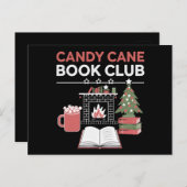 Buchen Sie Weihnachts Candy Cane Book Club Buchen Postkarte (Vorne/Hinten)