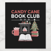 Buchen Sie Weihnachts Candy Cane Book Club Buchen Weinetikett (Einzelnes Label)