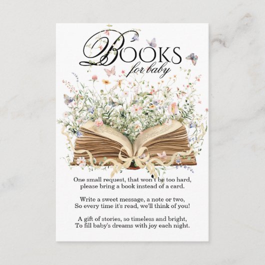 Buchen Sie Wildblume ein neues Kapitel Babydusche Begleitkarte (Vorderseite)