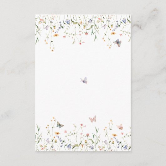 Buchen Sie Wildblume ein neues Kapitel Babydusche Begleitkarte (Rückseite)