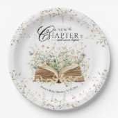 Buchen Sie Wildblume ein neues Kapitel Babydusche  Pappteller (Vorderseite)