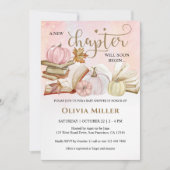 Buchen Thema Fall Pink Pumpkin Baby Dusche Einladung (Vorderseite)