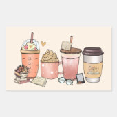 Buchen und Kaffee Lover Rechteckiger Aufkleber (Vorderseite)