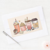 Buchen und Kaffee Lover Rechteckiger Aufkleber (Umschlag)