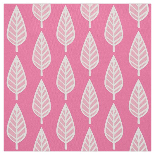 Buchenblatmuster - Pink und Weiß Stoff (Muster)