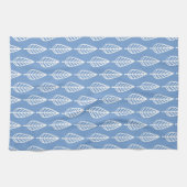 Buchenblattmuster - Blau und Weiß Geschirrtuch (Horizontal)