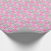 Buchenblattmuster - Fuchsienrosa und -silber Geschenkpapier (Ecke)