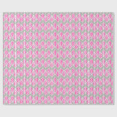 Buchenblattmuster - Fuchsienrosa und -silber Geschenkpapier (Flach)