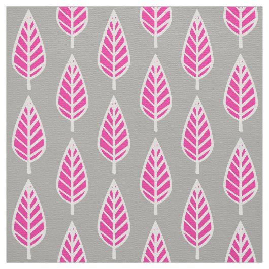 Buchenblattmuster - Fuchsienrosa und -silber Stoff (Muster)